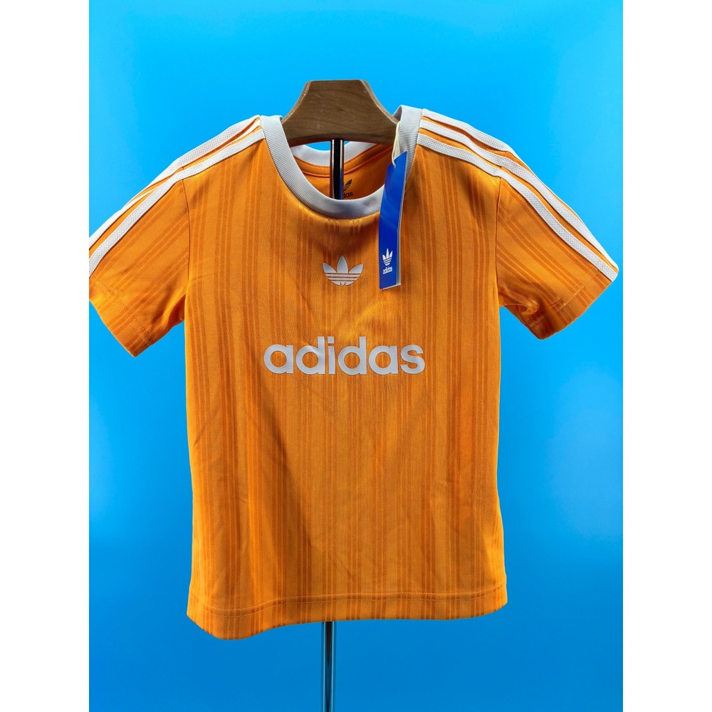 Adidas Originals Kids Football Jersey Orange White Trefoil Size 4T